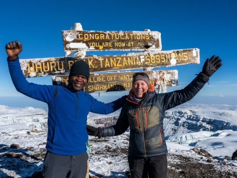 Mount Kilimanjaro trekking adventure summit at Uhuru Peak